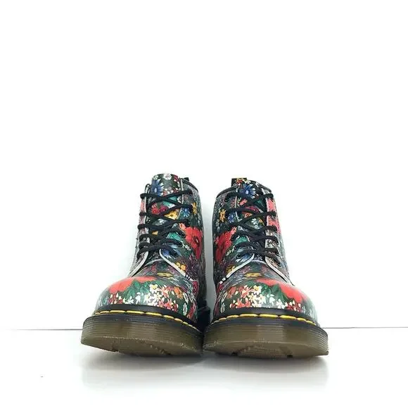 Dr Martens 101 Wanderlust Floral Leather Lace Up Ankle Boots Women’s 7 Shoes - Picture 10 of 13